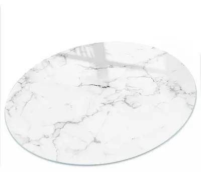 Produktbild von Bedruckte Glas Tischplatte fi80 cm – Glas Tischplatte Küche – Tischplatte aus Sicherheitsglas – Glasplatte für Küchentisch – Moderne Tischplatte Glas – Dekorative Glastischplatte – Pflegeleichte Tischplatte Küche – Weißer Marmor, KI-generiertes Bild