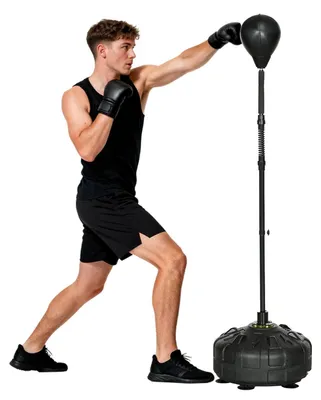 Produktbild von Punchingball, höhenverstellbar 145-180 cm, Boxständer, Schwarz, für Heimfitness