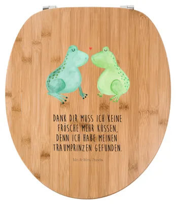 Produktbild von Mr. & Mrs. Panda Toilettendeckel Frosch Liebe - Transparent - Geschenk, mdf wc sitz, Toilettenbrille, Hocheitstag, Froschkönig, Frösche, WC-Sitz, Deckel