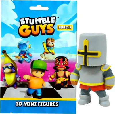Produktbild von Stumble Guys 3D Sammelfiguren Serie 5 - Chrome - Figur 6. Crusader