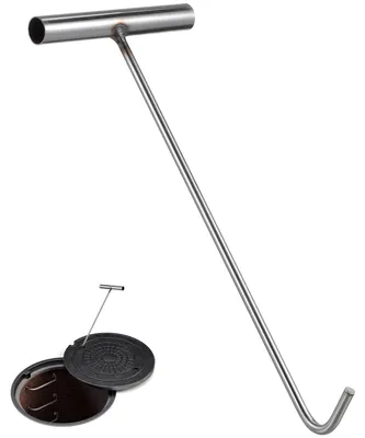 Edelstahl-Hebehaken für Schachtdeckel, 38,5 cm, silber