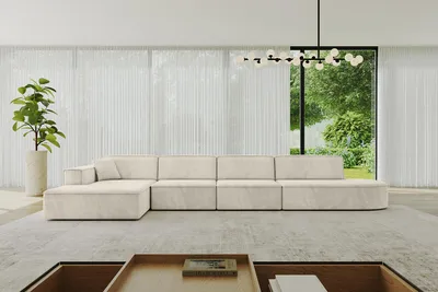 Produktbild von ALTDECOR Ecksofa in L-Form IREA-L3-v4 412x165x77 cm Beige Corner Sofa Eckcouch Couch Wohnlandschaft Cauchsofa