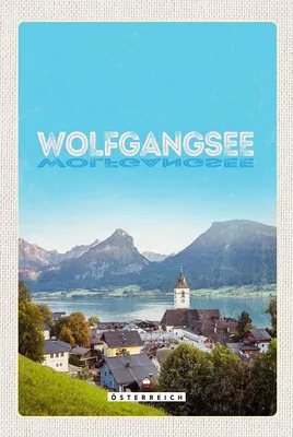 Image de vianmo Panneau en bois 18x12 cm Wolfgangsee Seesziele