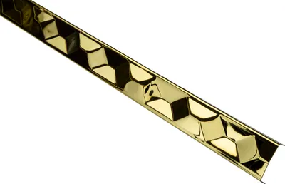 Produktbild von Fliesenbordüren Fliesenleiste, langlebig & rostfrei als Kantenschutz, Abschluss & Dekoration - (2 Meter EB1, gold glänzend) Abdeckleiste modern Ecke