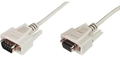 Zdjęcie produktu dla Digitus Przedłużacz transmisji danych, D-Sub9/St - D-Sub9/Bu, Beżowy, 3 m, D-Sub, D-Sub, Męska, Żeńska