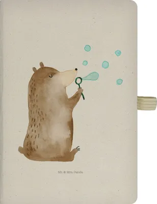 Produktbild von Mr. & Mrs. Panda notizbuch Bär Seifenblasen - Transparent - Geschenk, Teddy, Lustig Sein Glücklich Traurig Happy, Kladde, Schreibbuch, Tagebuch, Reisetagebuch, Journal