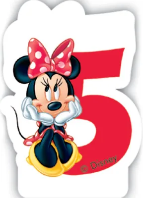 Image de Bougies d'anniversaire numérotées Minnie Mouse No.5