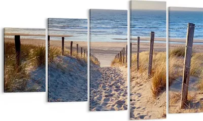 Produktbild von Bild auf Leinwand - Leinwandbild - Meer Strand Düne - 100x60cm - Wand Bild - Wanddeko - Wandbilder - Leinwanddruck - Bilder - Kunstdruck - Wanddekoration - Leinwand bilder - Wandkunst - EG100x60-3612