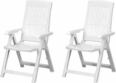 Produktbild von PROGARDEN Tampa SET 2x Klappsessel weiß Kunststoff M73539