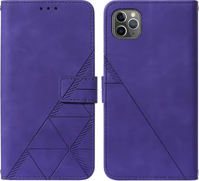 Produktbild von iPhone 11 Pro Max Hülle, Schlank Prägung Flip Leder Kartenfächer Schutzhülle mit Ständer für iPhone 11 Pro Max Lila