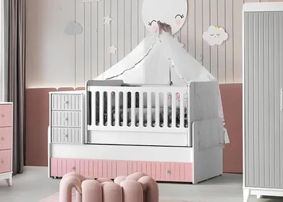 Produktbild von Stilvolles Kinderbett für Baby Mehrfarbig Perfekte Möbel für Ihr Kinderzimmer