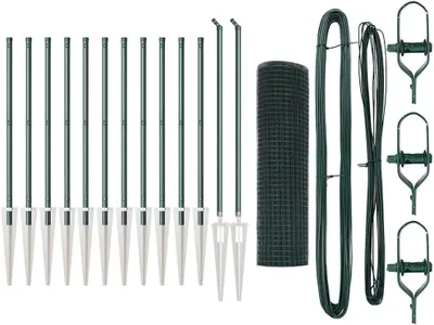 Produktbild von Schweißdrahtzaun mit Spikes aus Stahl und PVC in Grün für Garten und Terrasse