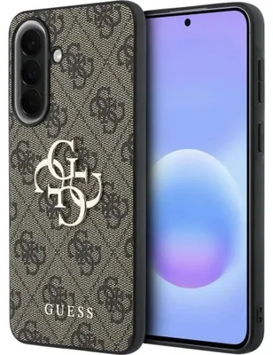 Immagine prodotto di Custodia Guess per Galaxy A57 in ecopelle marrone con logo grande color oro