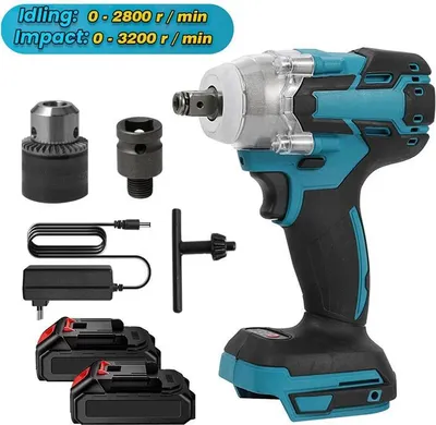 Produktbild von Akkuschlagschrauber - Bürstenlos - 520 Nm - 4200 U/min - 2 Akkus - Für Möbelreparatur & Heimwerken