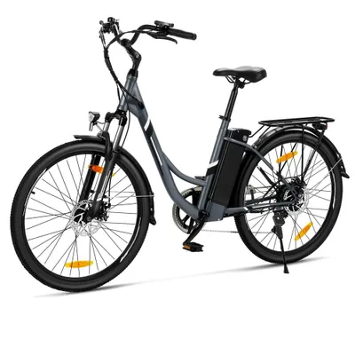 Image de Vélo électrique Touroll Breezi B1 250 W, autonomie de 90 km, transmission Shimano 7 vitesses, fourche suspendue de 100 mm, 25 km/h, cadre à enjambemen