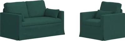 Produktbild von vidaXL Sofa Set 2 stk. Dunkelgrün Stoff