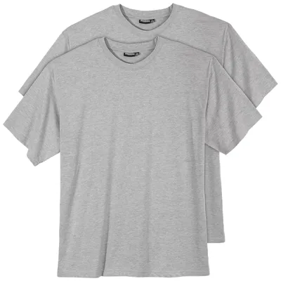 Produktbild von 2er Pack T-Shirt hellgrau melange Übergröße Adamo