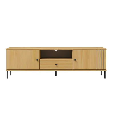 Produktbild von Woodroom TV-Lowboard Kiefer massiv eichefarbig lackiert 158x47x40 cm