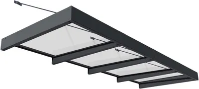 Zdjęcie produktu dla Palram - Canopia metalowy daszek Sophia CLear XL 3814 antracyt 378x140x17 cm