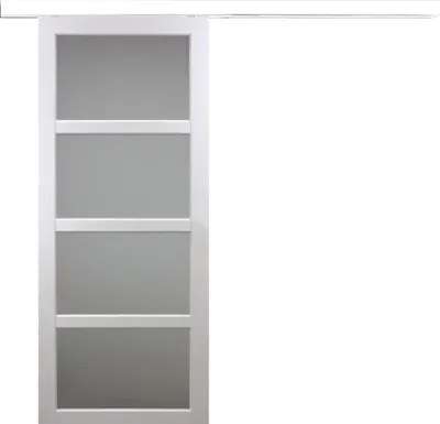 Immagine prodotto di Porta scorrevole Tana bianca con vetro H204 x L83 cm, binario in alluminio bianco Gd Menuserie