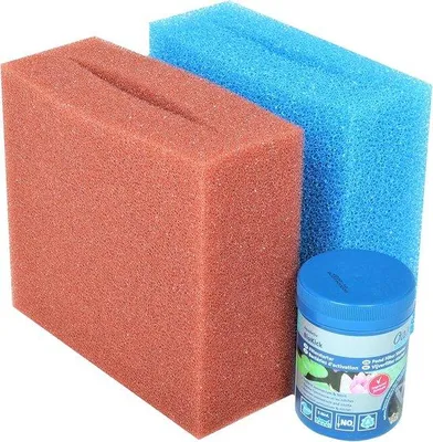 Produktbild von Famanu Filtersponzen Set für Teichfilter 5000 – Blau und Rot