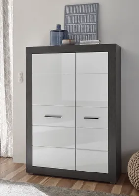 Immagine prodotto di Cassettiera Etero 100cm dark concret / white high gloss Modern