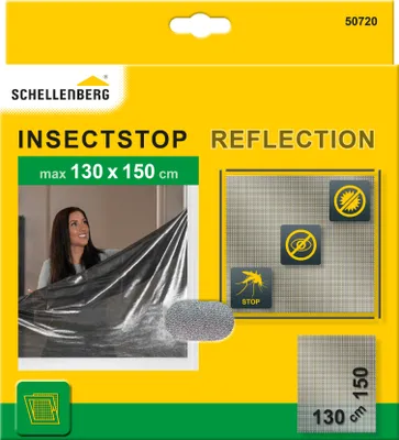 Produktbild von Schellenberg Fliegengitter REFLECTION, reflektierender Insektenschutz, 130 x 150 cm, anthrazit, 50720