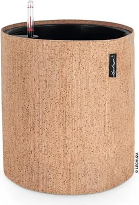 Obrázek produktu pro Sázecí květináč LECHUZA Trendcover 32 Cork Light Natural | květináč se zavlažovacím systémem, ukazatelem hladiny vody a vložkou pro rostliny | korkový povrch | Ø 32 x 33 cm | 14190