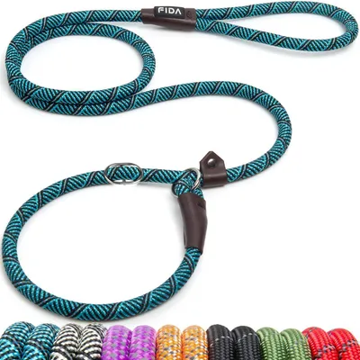 Obrázek produktu pro Retrieverová vodítko s brzdou, vodítko pro psy, do 50 kg, 1,8 m x 1,3 cm, modrá