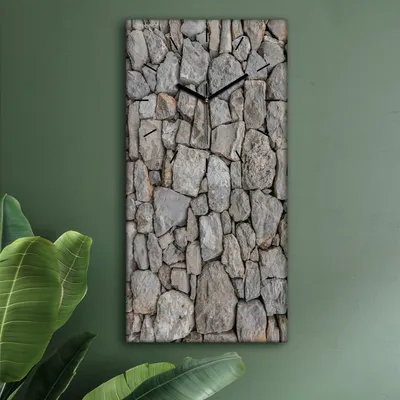 Produktbild von Wohnzimmer Leinwand Uhr Geräuschlos Küche 30x60 Natural, Steine, Motive, schwarze Zeiger