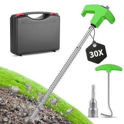 Produktbild von Zeltheringe Zelthaken Erdnägel - 24,9 cm - Stahl - 30 Stück - Grün