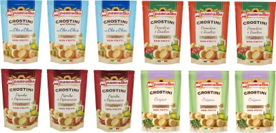 Produktbild von Testpaket Panealba Crostini Croutons Gesalzener Snack Nicht Gebraten Nicht Frittiertes ( 12 x 100g )