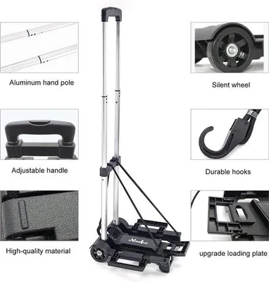 Produktbild von Famanu Transportwagen - Faltbarer Trolley, 70 kg Tragkraft
