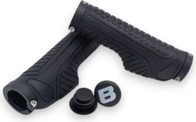 Produktbild von Fahrradgriffe Schraub Ergo 132 mm ergonomisch schwarz mit Aluklemmung