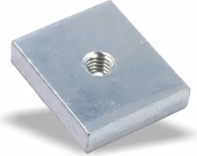Produktbild von Nutenstein | Gewindeplatte 19x16x4 mm M4 Gewinde mittig | Stahl galvanisch verzinkt