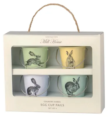 Produktbild von Eimer Eierbecher mit Hasen Design im 4er Set