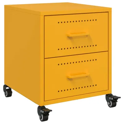 Image de Table de chevet jaune moutarde 36x39x43,5 cm acier