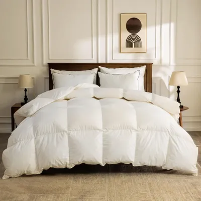 Image de Couette en duvet 135 x 200 cm - Hypoallergénique - Coton - Toute l'année - Légère