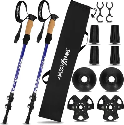 Obrázok produktu pre Trekingové palice, nastaviteľné palice na nordic walking - modré