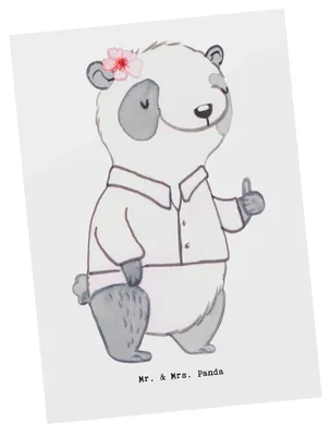 Produktbild von Mr. & Mrs. Panda bildkarte Unternehmensberaterin Herz - Weiß - Geschenk, Ansichtskarten, Postkarte, Grußkarte, Postkarten, Kunstkarten