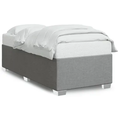 Zdjęcie produktu dla vidaXL Rama łóżka bez materaca jasnoszara 80x200 cm tkanina