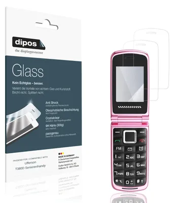 Image de 2x Protection ecrán pour Ufferson T380D Seniorenhandy Verre souple Film Protecteur 9H dipos