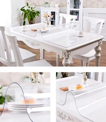 Produktbild von Famanu Tischdecke aus PVC, transparent, wasserfest, 75 x 120 cm