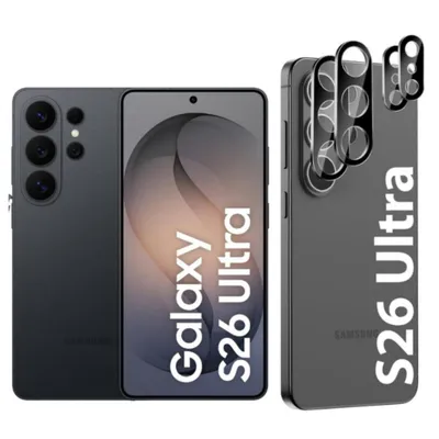 Produktbild von CLM-Tech 2X Kameraschutz kompatibel mit Samsung Galaxy S26 Ultra Kameraglas Panzerfolie 9H Glas Schutz Glas Linse Folie kristallklar 2X Stück