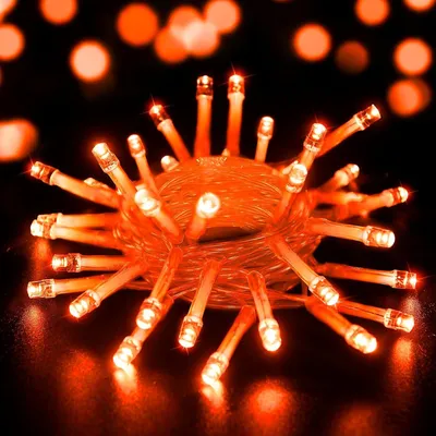 Produktbild von aifulo Halloween Lichterkette Batterie, 3M 30 LED Orange Herbst Deko Lichterkette mit Timer für Halloween, Herbst, Erntedankfest, Weihnachten, Party, Innen Flasche Deko