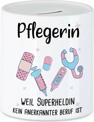 Produktbild von Pflegerin Weil Superheldin Kein Anerkannter Beruf Ist Spardose  Geschenk Danke Sagen