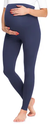 Produktbild von Be Mammy Damen Lange Umstandsleggings BE20-257 (Marineblau, XL)