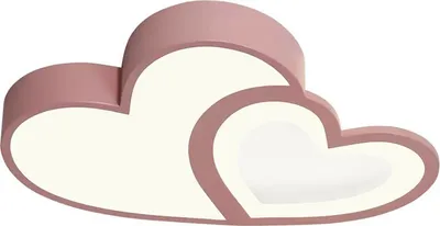 A pink heart-shaped ceiling light.