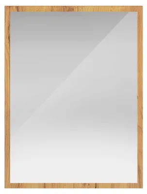Image de Miroir mural Vasco 50 x 2 x 66 cm, finition dorée, chêne Craft