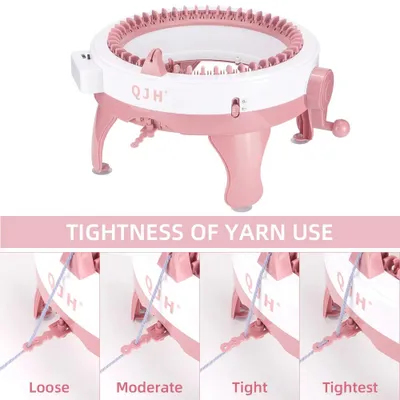 Immagine prodotto di Kit per macchina da maglia – Macchina da maglia manuale con 48 aghi – Non elettrica – Con contatore – Realizzata in plastica ABS – Colore rosa